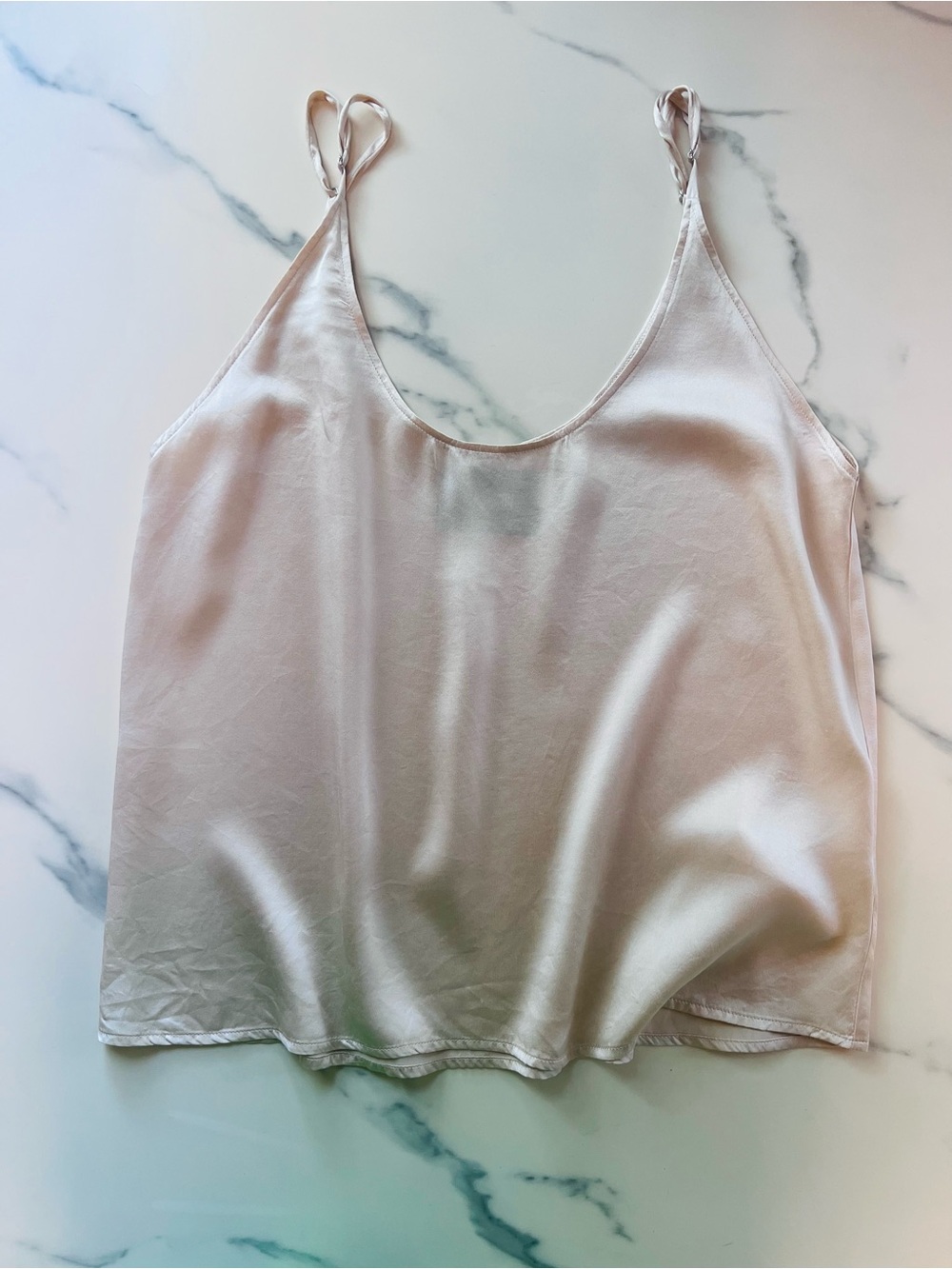 Reformation Minimalist Pure Silk Cami - Cream Size M